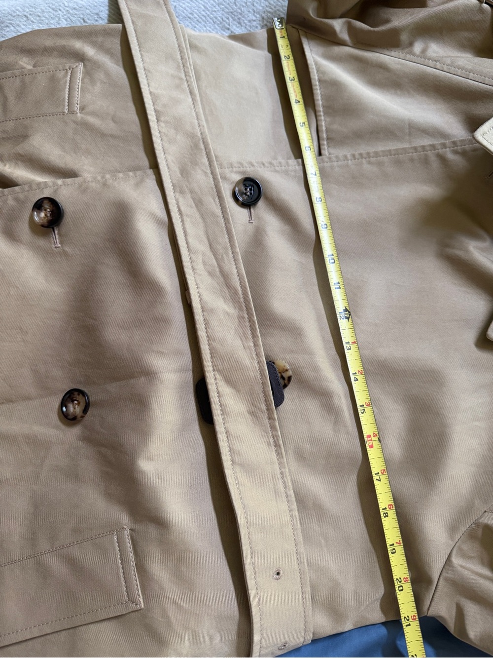 NEW Burberry Double-Breasted Long Castleford Trench Coat in Beige Cotton - Picture 15 of 16